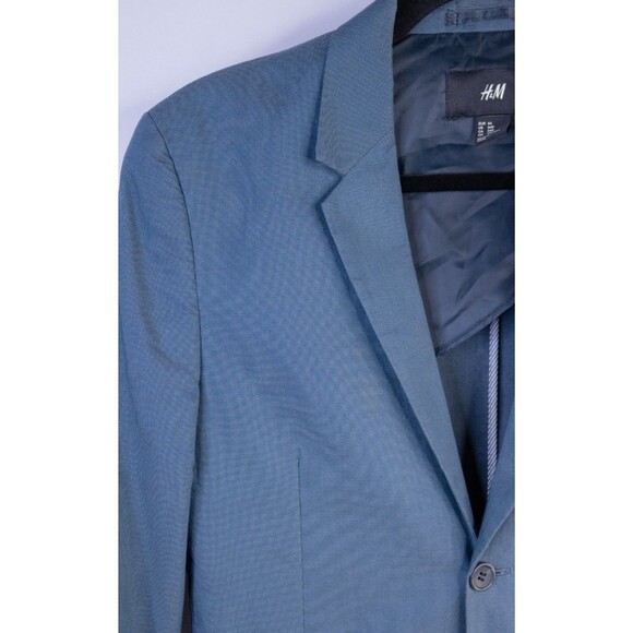 H&M Mens Blazer Sport Coat Two Button Casual Jacket Size 34R Classic FIT BLUE - Picture 5 of 11